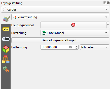 Point cluster options